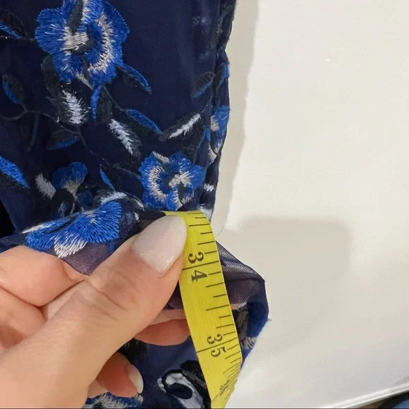 Revolve X Bardot Sapphire Lace Midi floral dress Sz L NWT - Picture 14 of 15